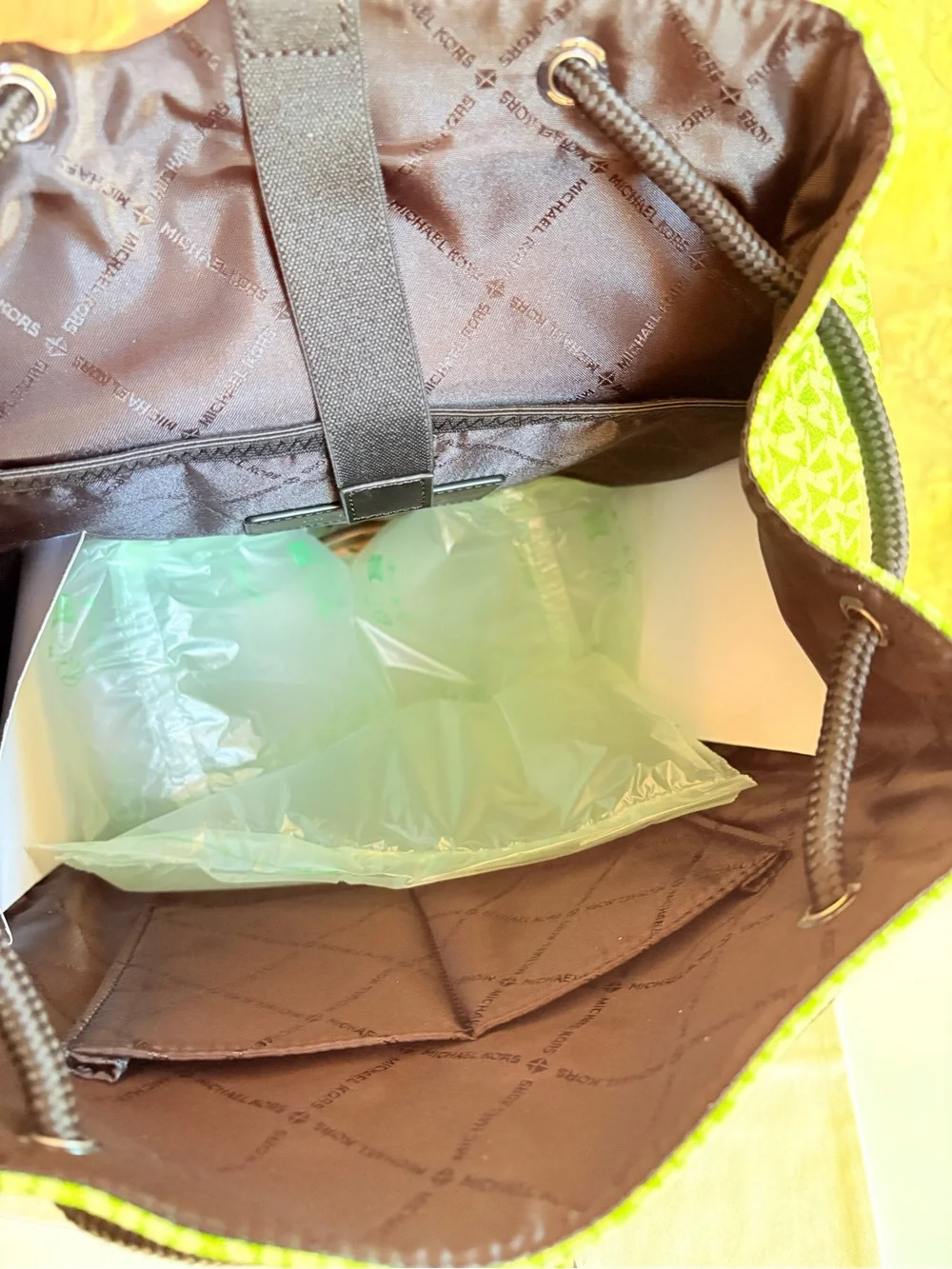 Michael Kors Neon Green Ombre Signature Backpack